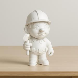 Cartoon Construction Worker 3D Printable 3D print model