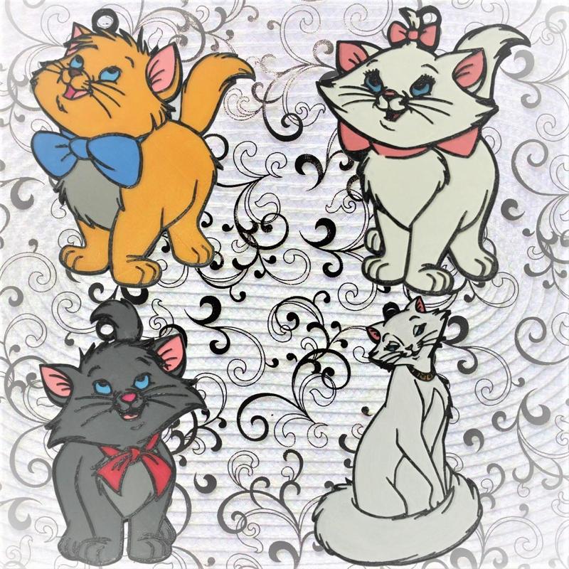 Set of 4 Aristochats ornaments