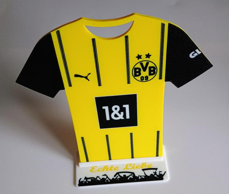 BVB soccer jersey + stand