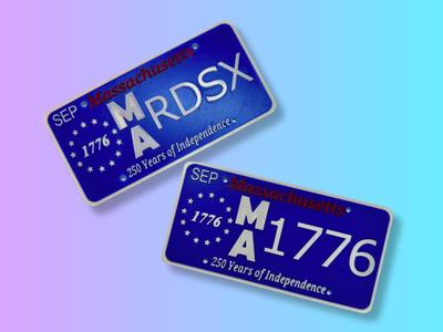 Massachusetts License Plate 250th Anniversary