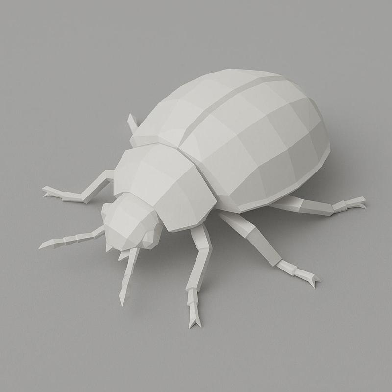 3D Printable Low Poly Beetle