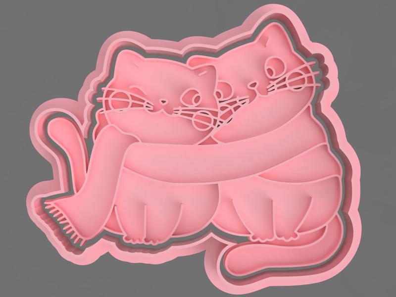 COUPLE OF CATS CUTTERS FOR COOKIES AND FONDANT