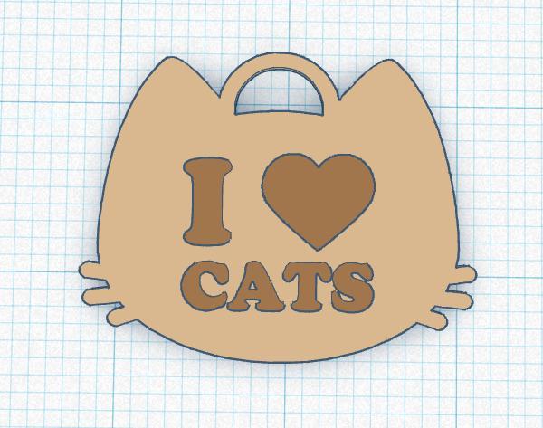 I Love Cats Keychan