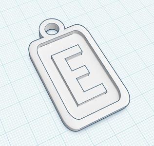 Modern Letter Keychain - E (A-Z Collection) - 3D Printable Personalized Keyring