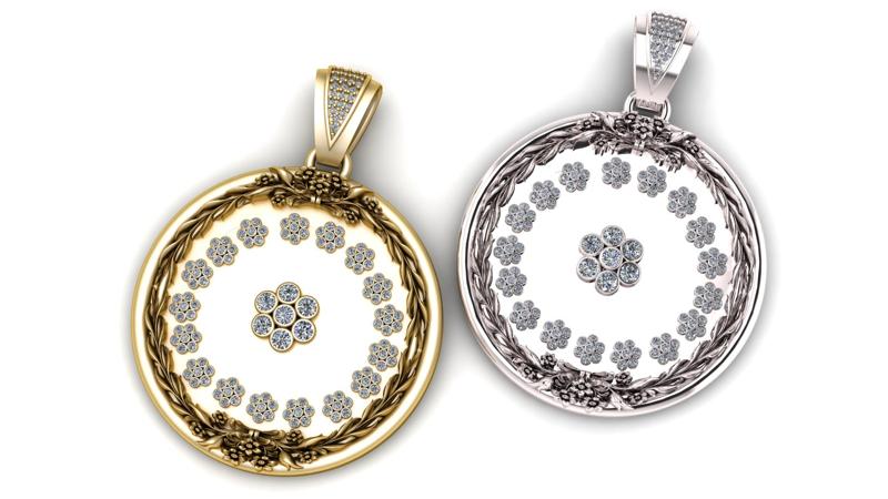 ROUND DIAMOUND PENDANT 3d printable model