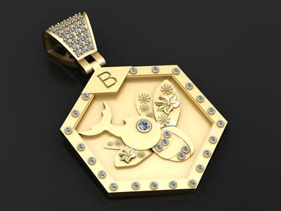 QUEEN HONEY BEE PENDANT  3D printable model