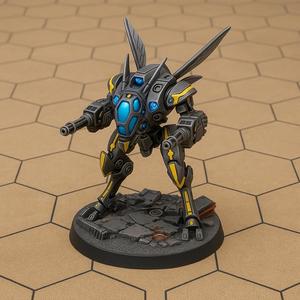 Waspfire – Light Skirmisher Mech Miniature - 70mm - 28mm Scale - SLA Print Ready
