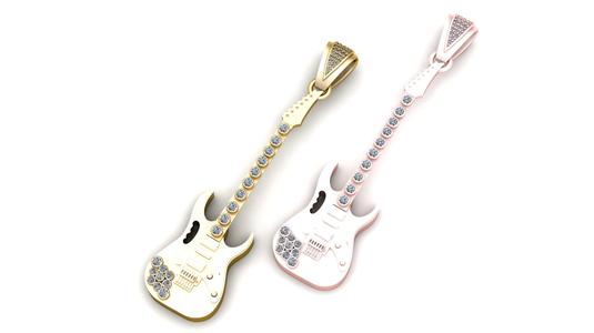 guitar pendant, 3d printable model