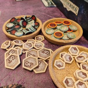 Arkham Horror LCG - Token Protection - Hex Resource + Round Chaos/Clue - Board Game Accessory