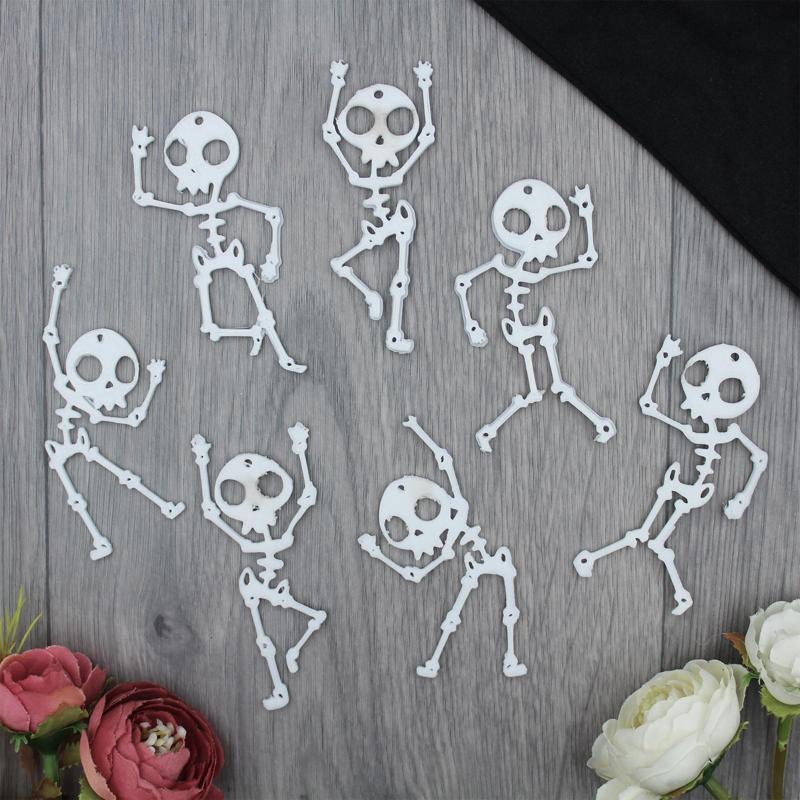 Skeleton Pack 4 / piece Halloween Earring Medal Chain Necklance Scare