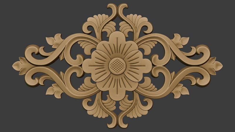 Floral wood carving