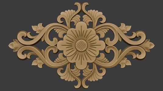 Floral wood carving