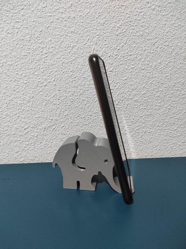 Elephant-shaped cell phone holder or holder