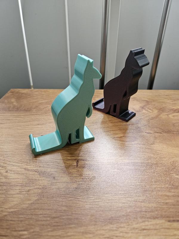 Kangaroo-shaped cell phone holder or holder