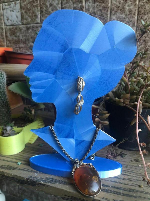 Jewelry display earrings and necklace
