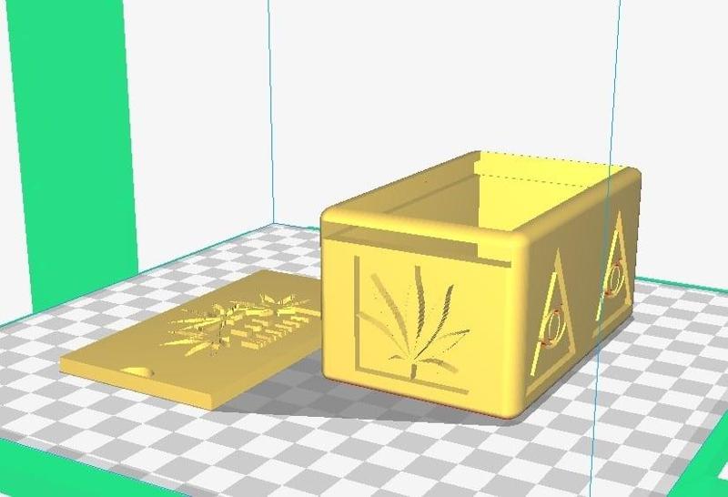 Caja con diseño de marihuana