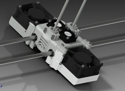 Dual E3D v6/ Jhead Hotend Mount V 3.1 | X Carriage for Mendel, Mendel Max,Prusa and co.