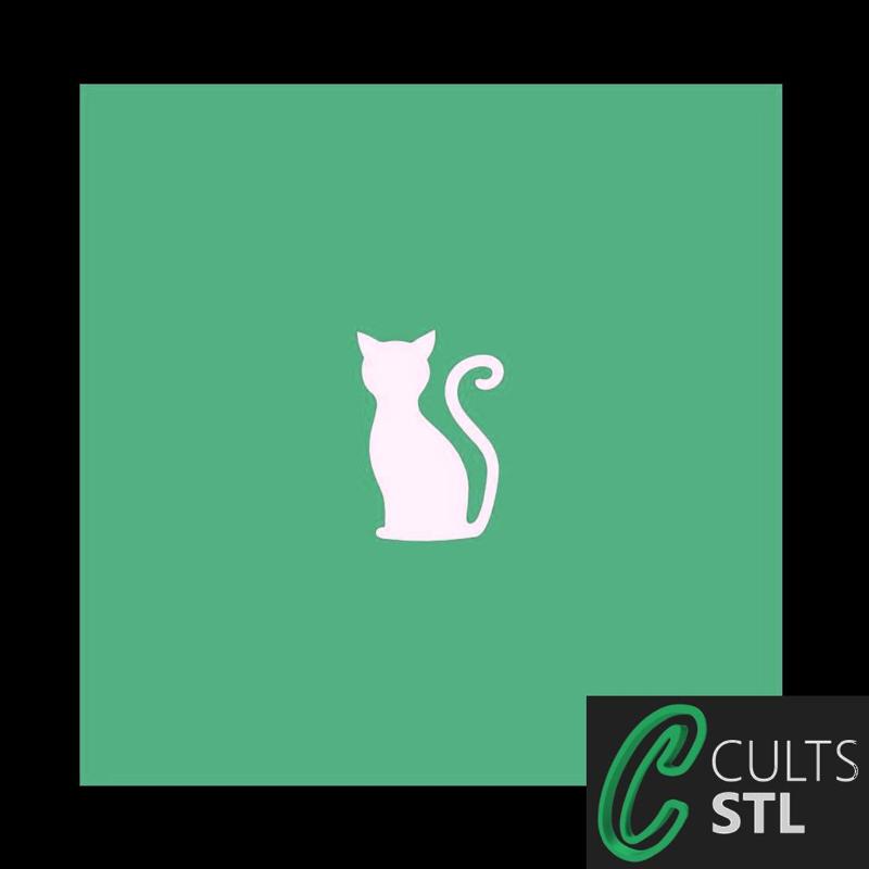 Stencil Gato - 10x10cm