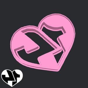 Valentine's day cookie cutters - heart (with 14th of february day number) (style 7)