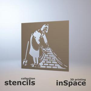 Stencil - Banksy - French maid