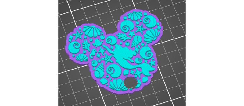 Under Sea Magical Mermaid Hidden Mouse Head Ears Straw Lid Topper Tumbler Plate Tag STL 3D Print File 40 oz Tumblers Large 11.1 Straw Width