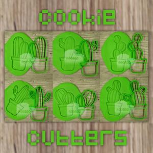 PACK 12 CACTUS - cookie cutter - mexican party, desert, summer - dough and clay cutter - 12cm