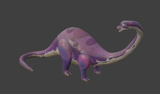 Cartoon Brontosaurus Dinosaur - Friendly Long Neck 3D Print STL