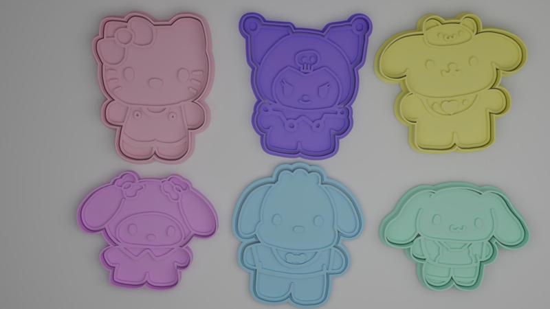 Set of 6 models Cookie Cutters Hello Kitty Sanrio