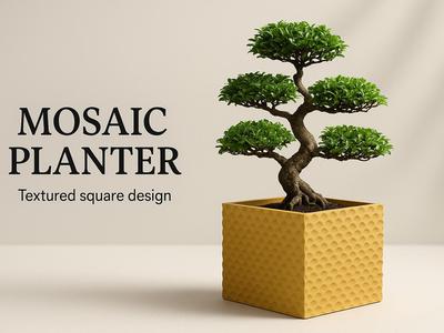Mosaic Planter – Textured Modern Pot