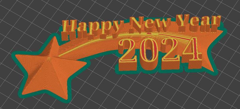 Shooting star happy new year 2024