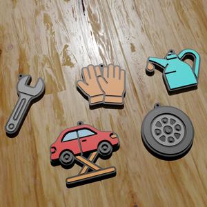 PACK 5 LLAVEROS / IMÁNES / KEYCHAIN / MAGNETS / MAGNETS PROFESSIONS: MECHANICAL (STL AND 3MF)