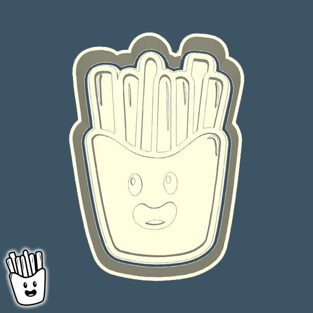 Food & drinks cookie cutters - french fries / potato free (style 1)