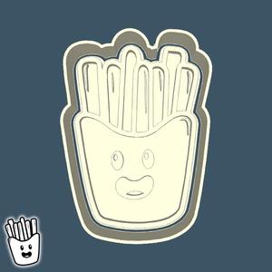 Food & drinks cookie cutters - french fries / potato free (style 1)