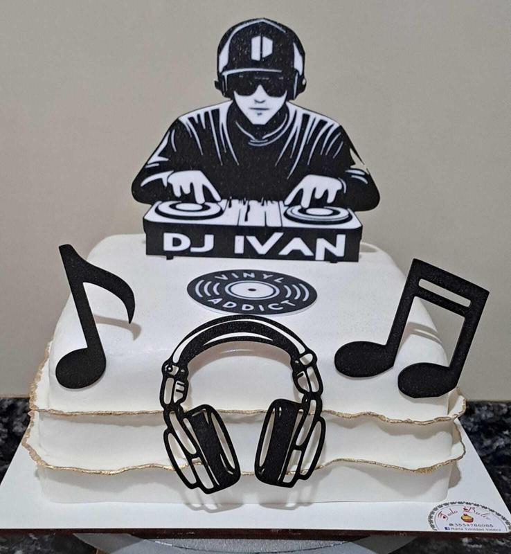 dj cake topper