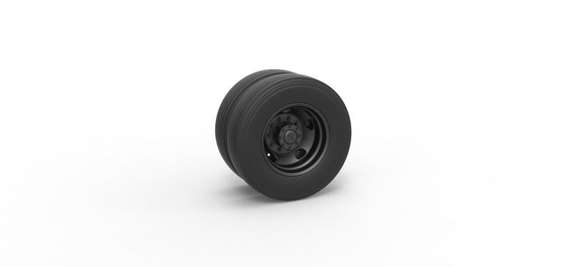 Diecast 5 Hole rear double wheel of Vintage School bus Scale 1:25