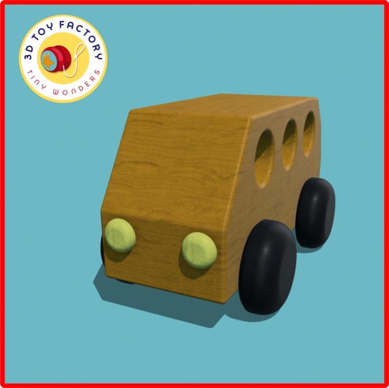 Wooden Toy Decorative Bus