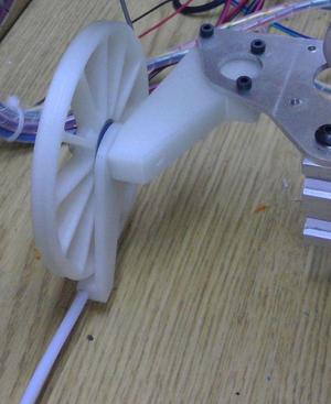 X carriage mounted extruder filament guide