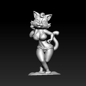 Figurine of a cat in a swimsuit,