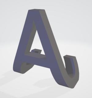 AJ art combination letters 90° rotation