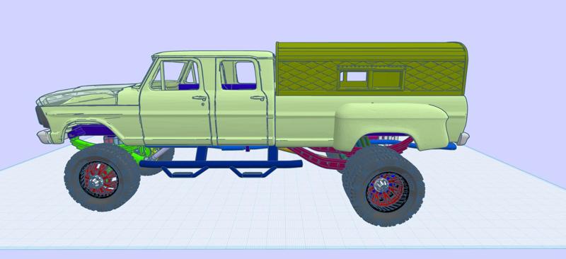 12 inch lift 70 F350 Crew Cab add ons volume 4 with Custom Trailer