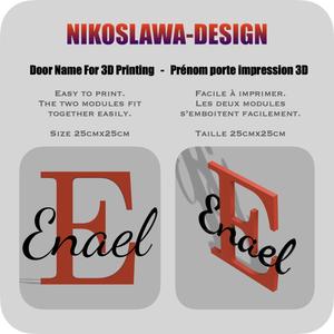 FIRST NAME ENAEL FOR BEDROOM DOOR