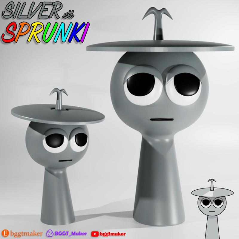 CLUKR SPRUNKI INCREDIBOX SILVER | Sprunki 3D Model STL Fan Art