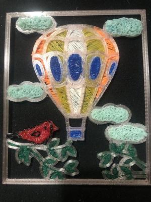 3D Coloring Postcard: Hot Air Balloon -For 3d pen