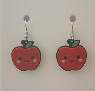 Apple Earrings & Keychain | No AMS Needed | Back to School Teacher Gift 3D Print STL