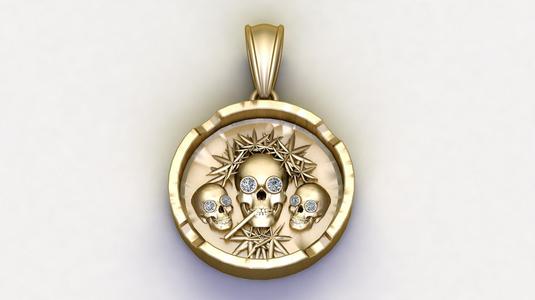gold skull pendant