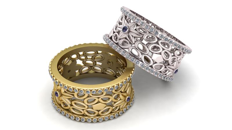 Floral Openwork Wide Band Ring