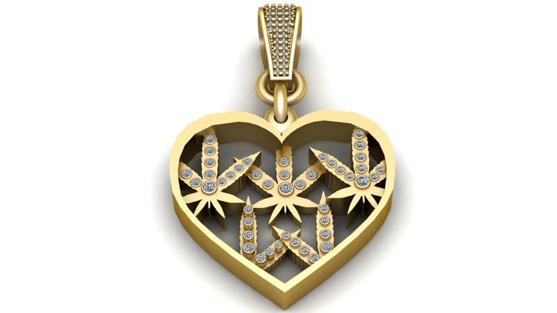GOLDEN HEART 3D PENDANT