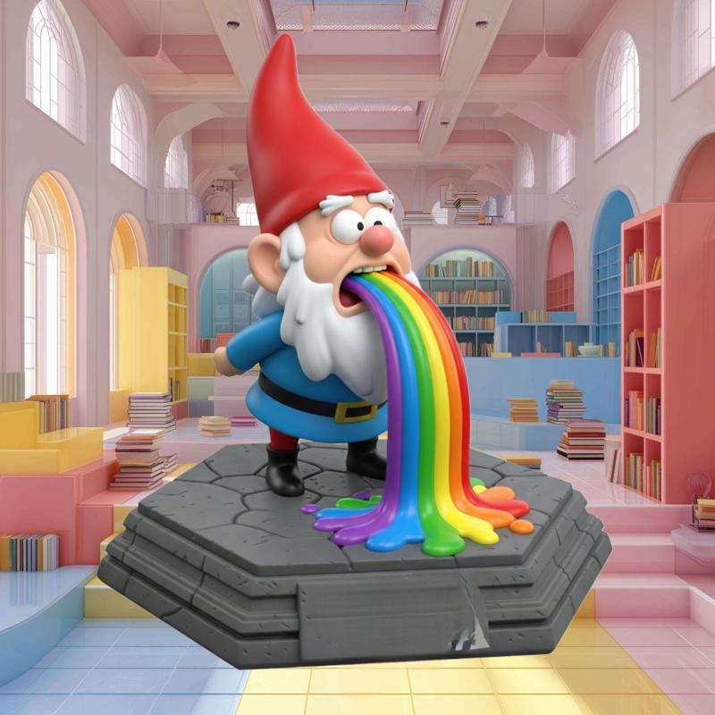 Rainbow Barfing Gnome gravity fall