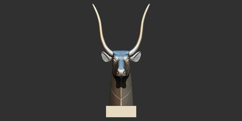 Head of Hathor cow from grave of Tutankhamun 3D Printable model