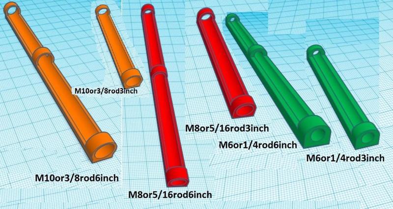 Universal LED mount for support rod M10, M8, M6, 3/8", 5/16", and 1/4" rod